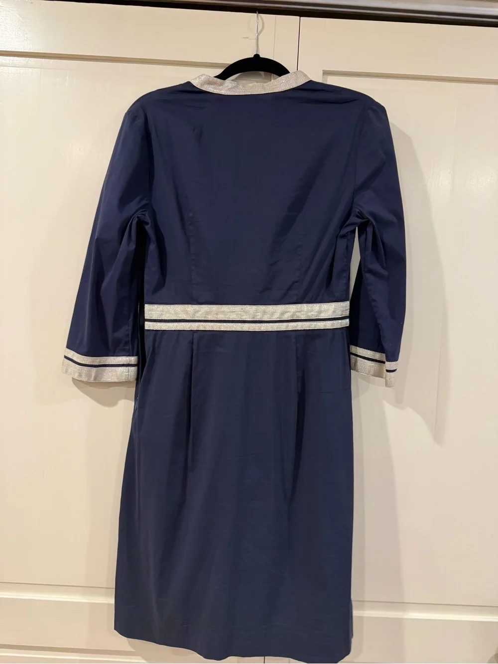 Tory Burch Navy Dress with Silver Trim